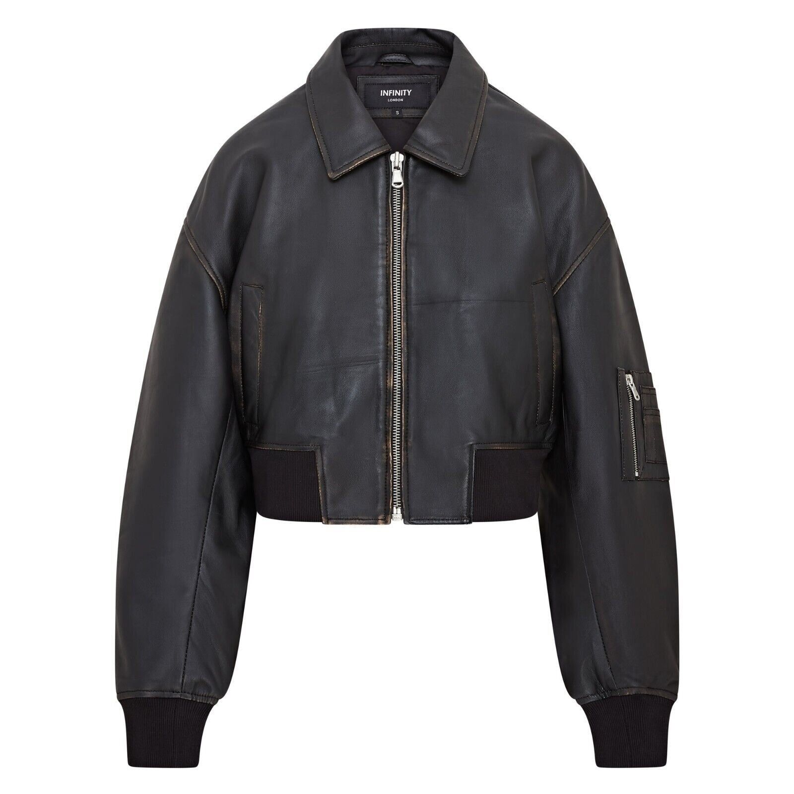 Infinity Leather Oversized Leather MA-1 Bomber Jacket - Warrington