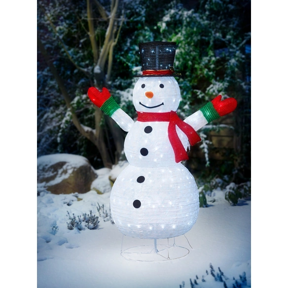 Weihnachtsfigur, Schneemann, faltbar, 200 LEDs
