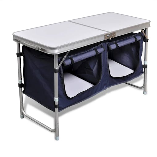 NNEVL Foldable Camping Cupboard with Aluminium Frame