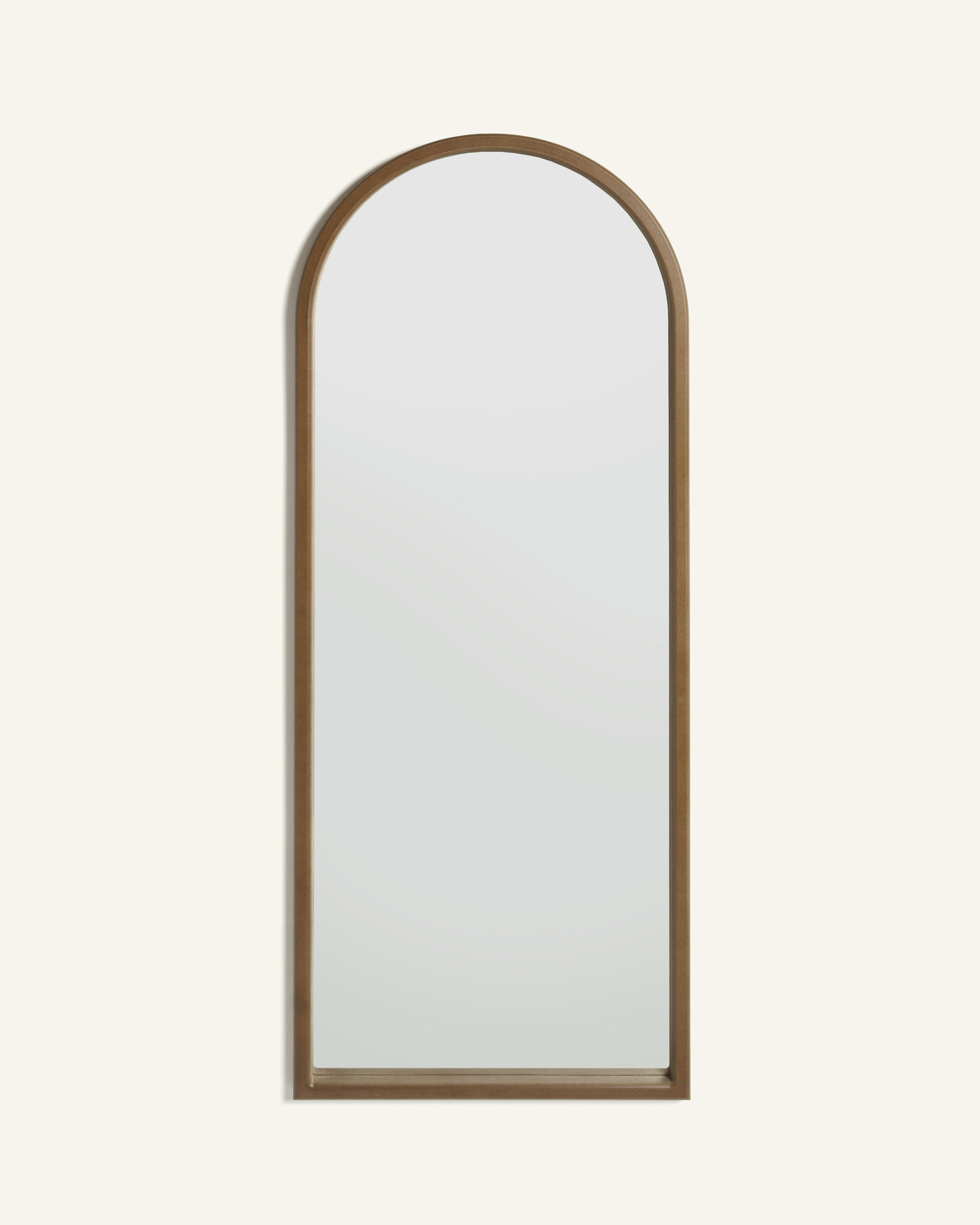 KATIA - Miroir sur pied en forme d’arc en couleur naturel