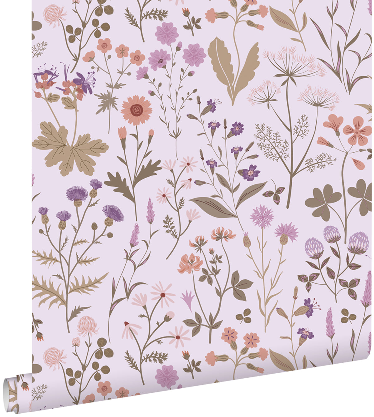 ESTAhome behang veldbloemen lila paars - 53 cm x 10.05 m - 139756