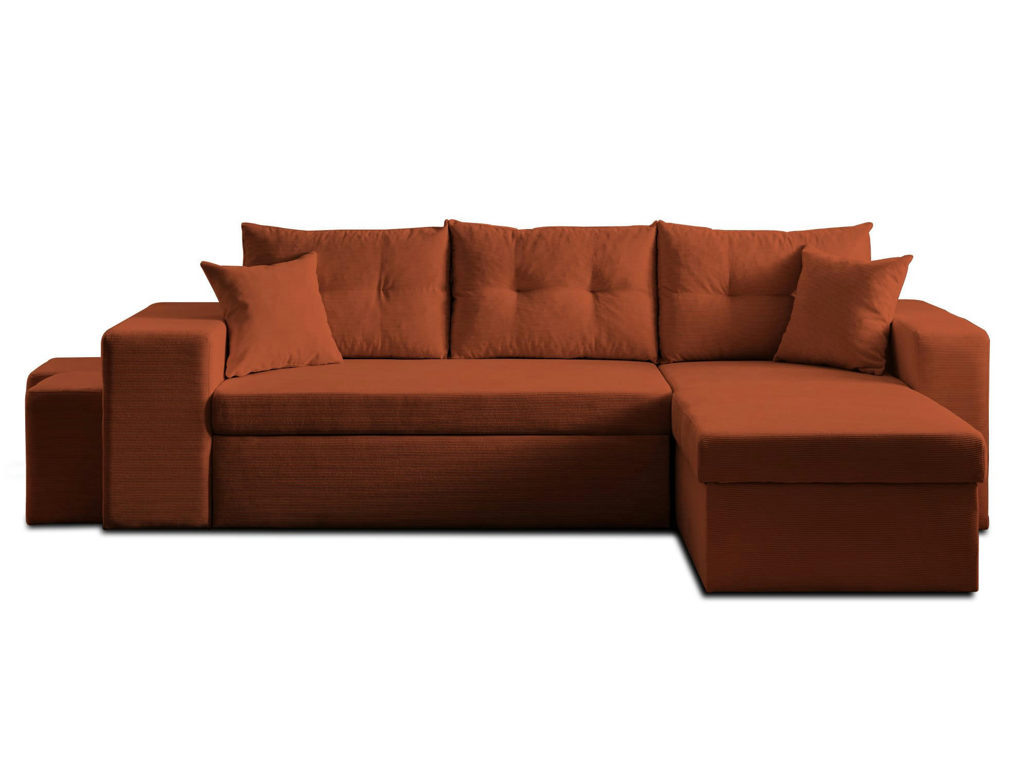 CALIFORNIA - Canapé d'angle réversible convertible 4 places en velours côtelé