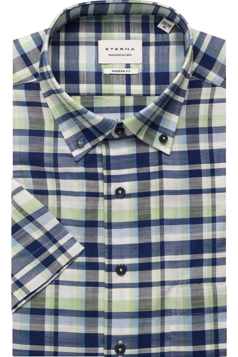 ETERNA Modern Fit Tencel Hemd hellgrün, Kariert