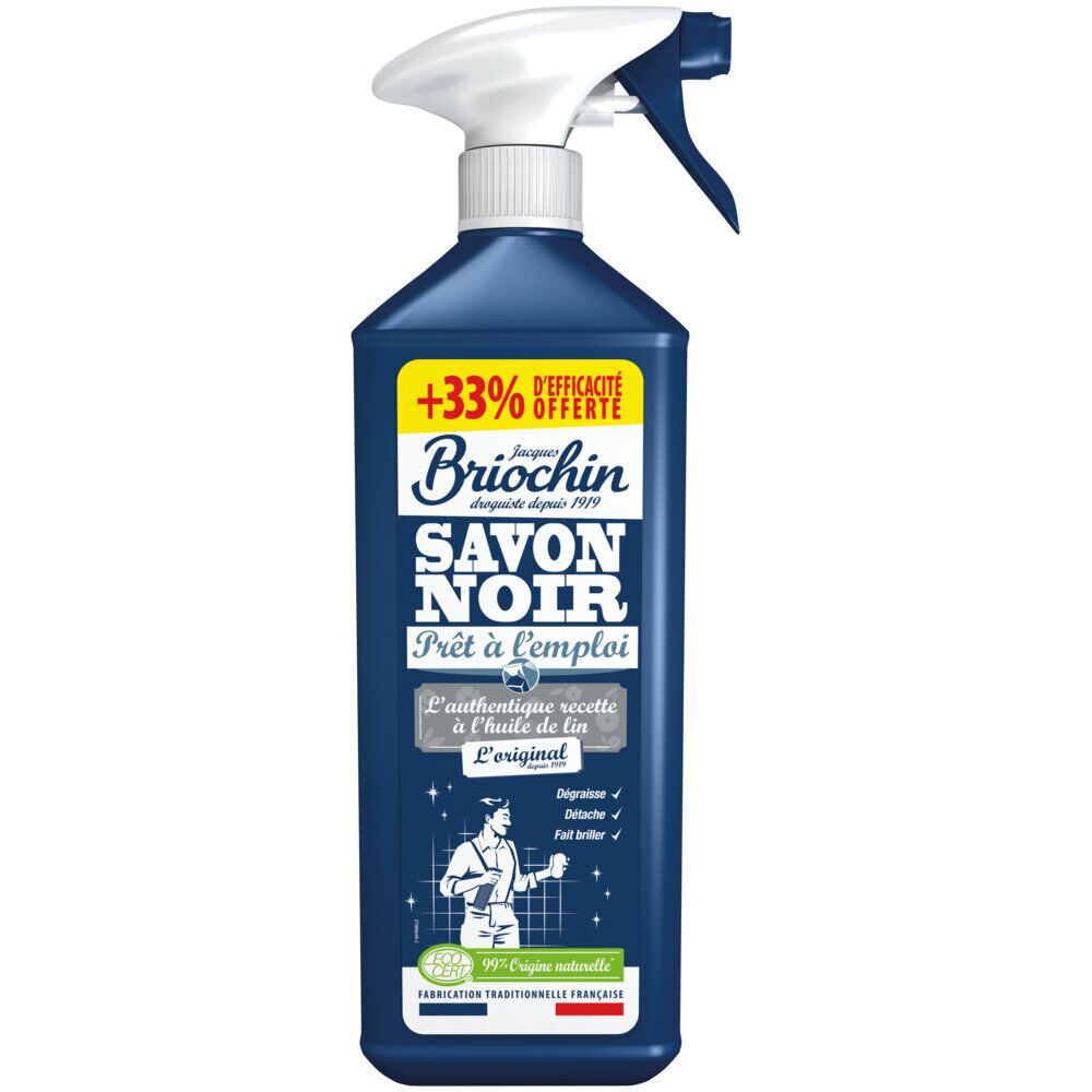 Nettoyant multiusage Briochin savon noir huile de lin 750ml  33% offerts