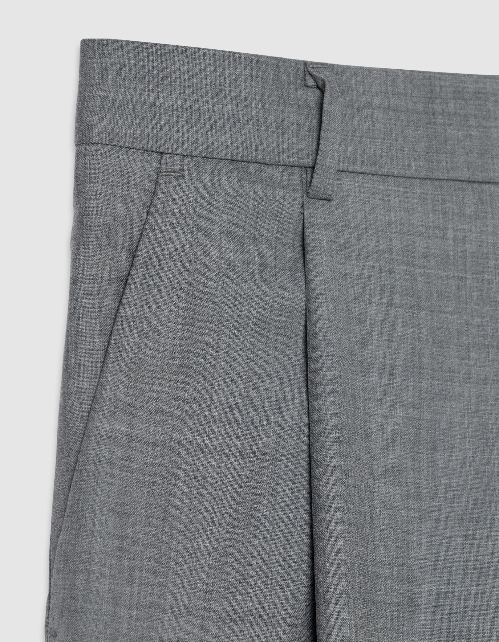 Pantalon de costume gris avec plis Homme