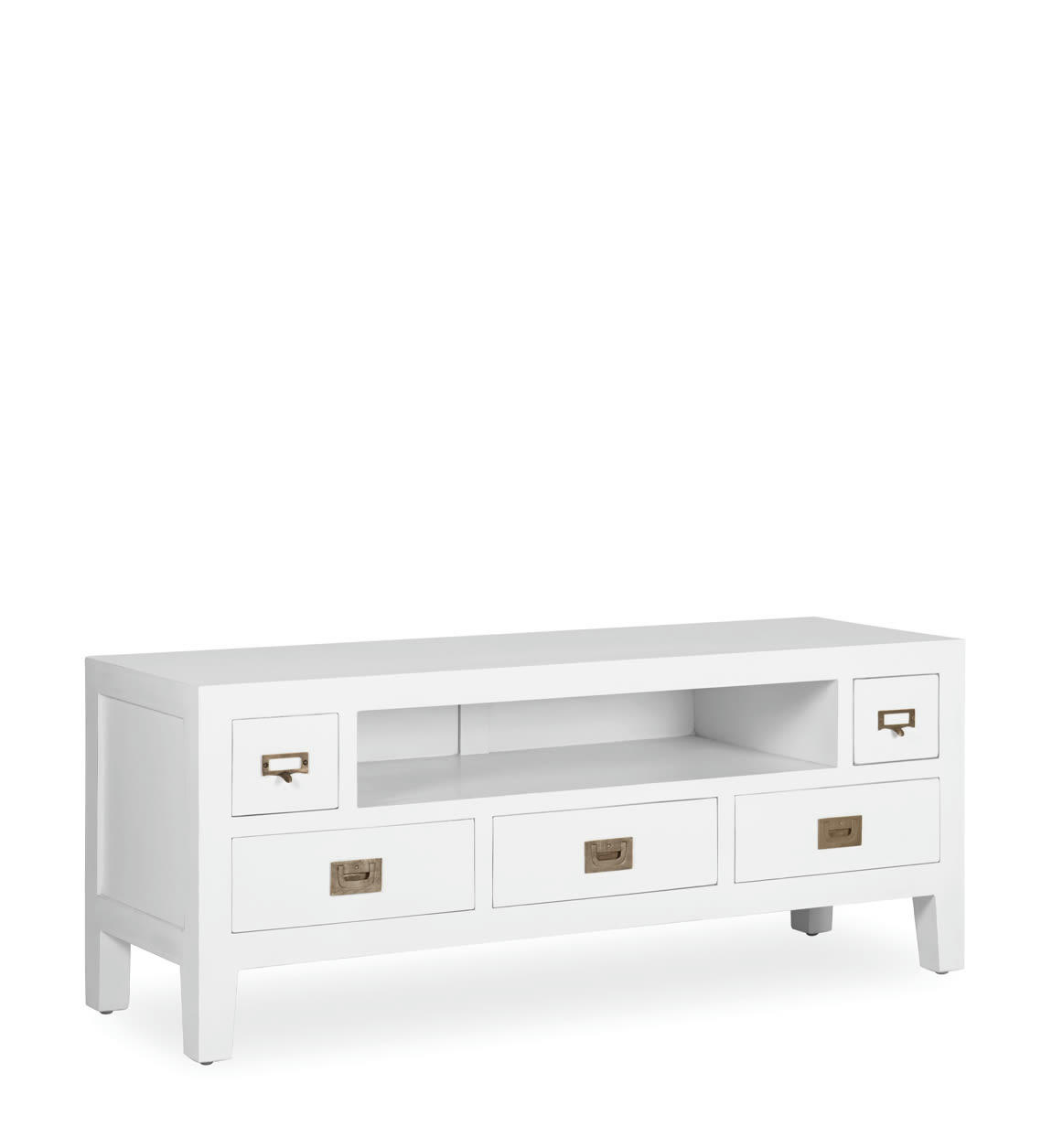 EVEREST - Meuble tv en bois blanc L 125 cm