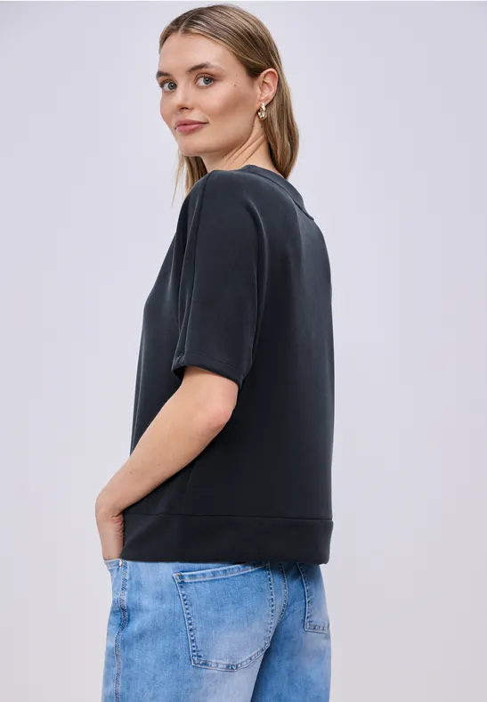 Dropped Shoulder Shirt im Silk-Look
