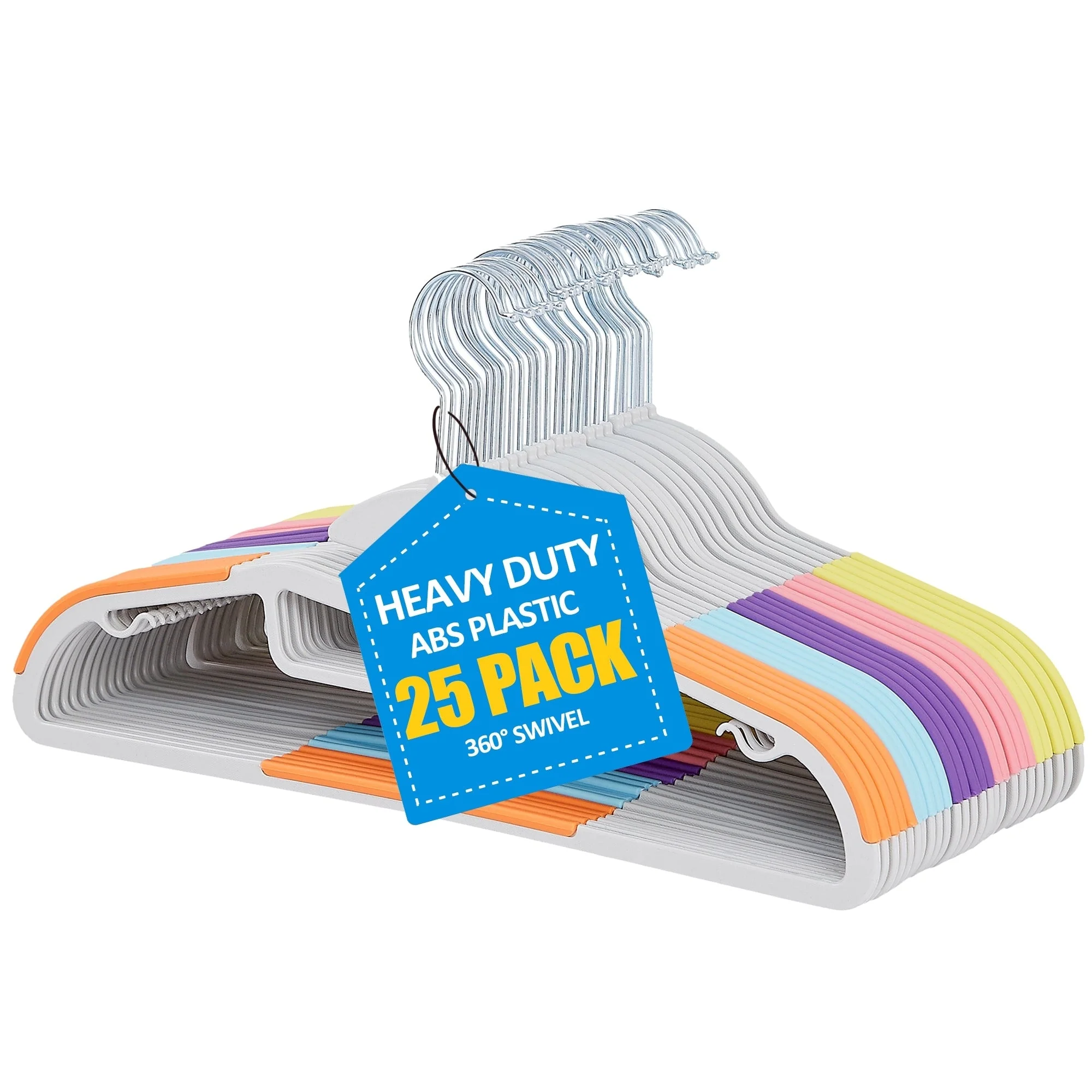 Non-Slip Plastic Clothes Hangers with clips Heavy Duty Dry Wet Clothes Hangers Space-Saving Swivel Hook