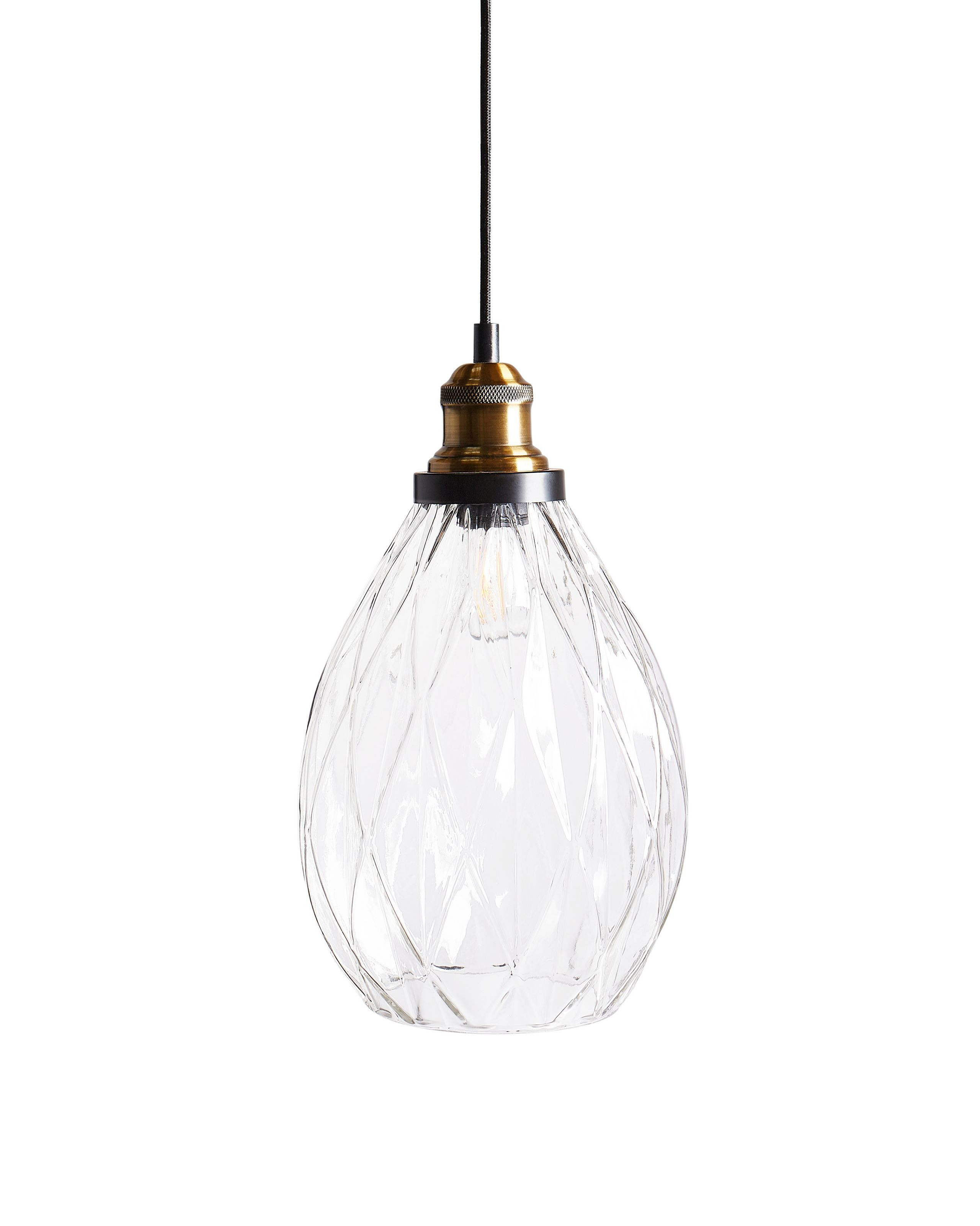 Lampa wisząca ze szklanym kloszem przezroczysta