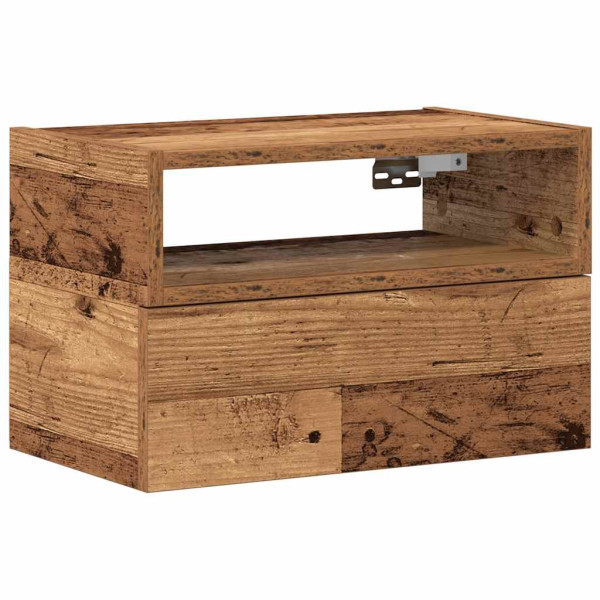 Szafka Nocna Wisząca Brąz Komoda Stolik Nocny Do Sypialni 45x26x28.5 cm