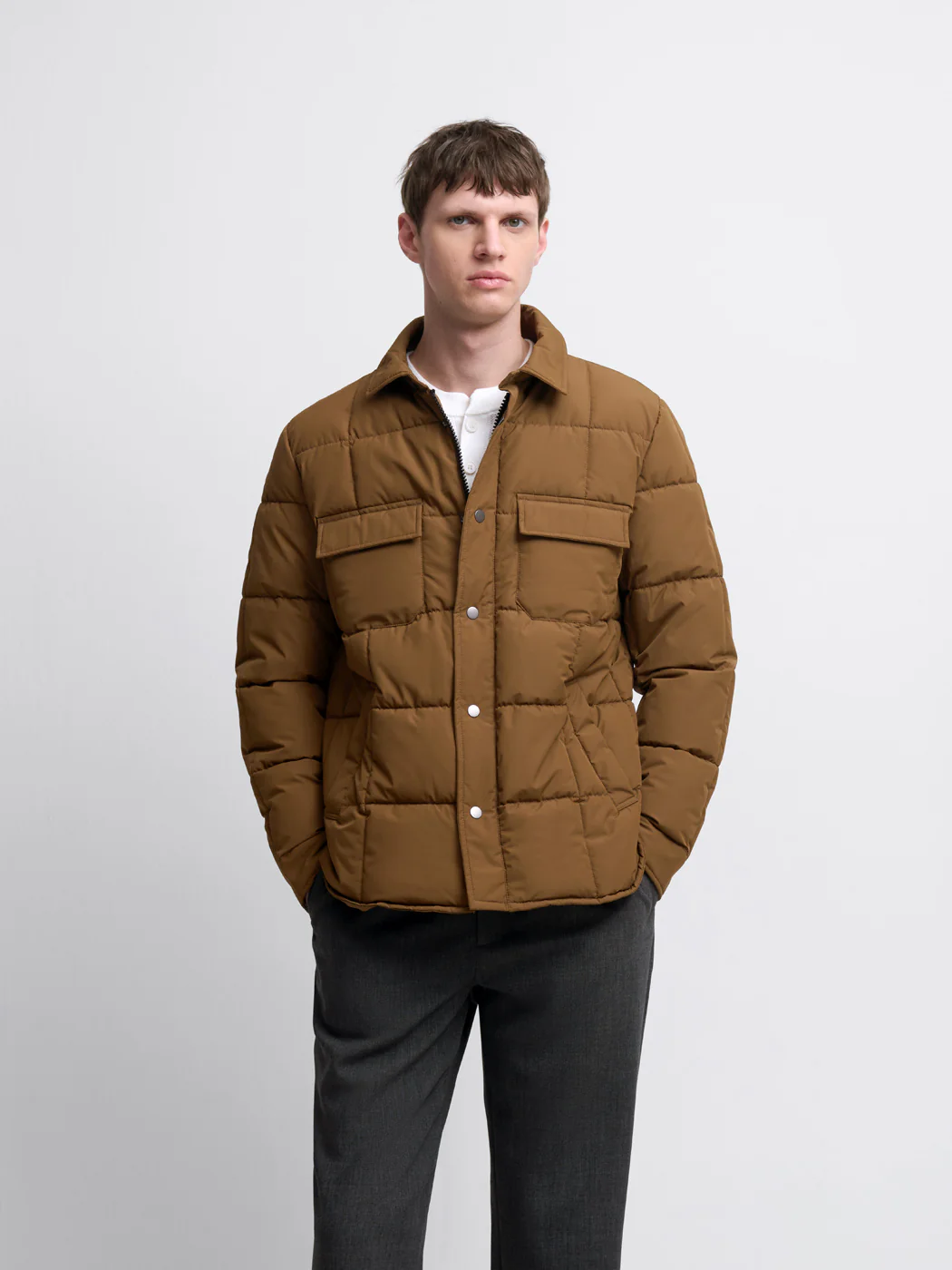 Blouson matelassé col chemise