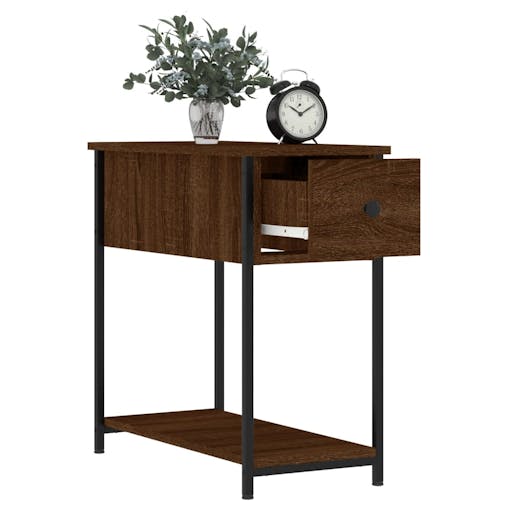 NNEVL Bedside Cabinet Brown Oak 30x60x60 cm Engineered Wood