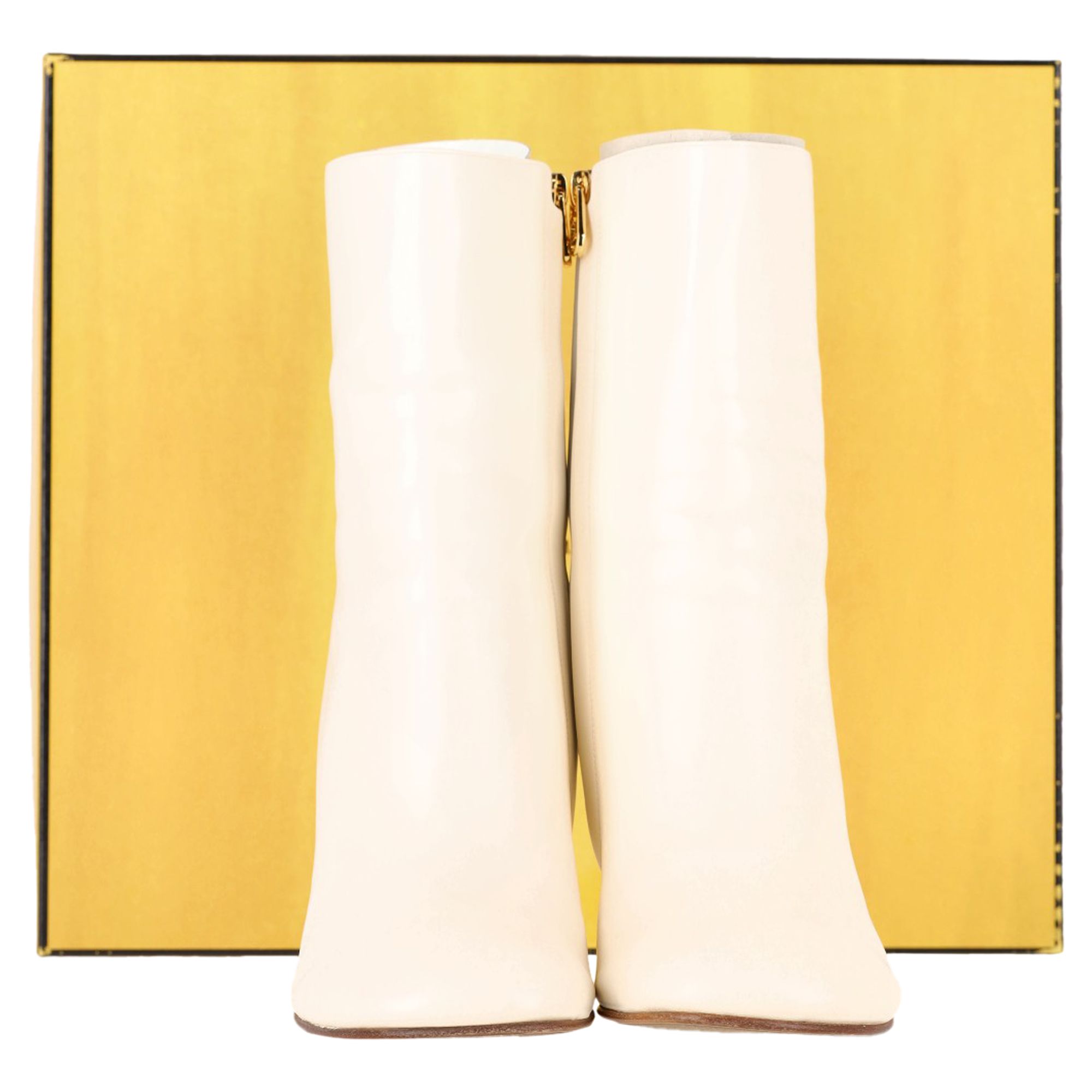 Fendi Preloved First Ankle Boots in White Leather