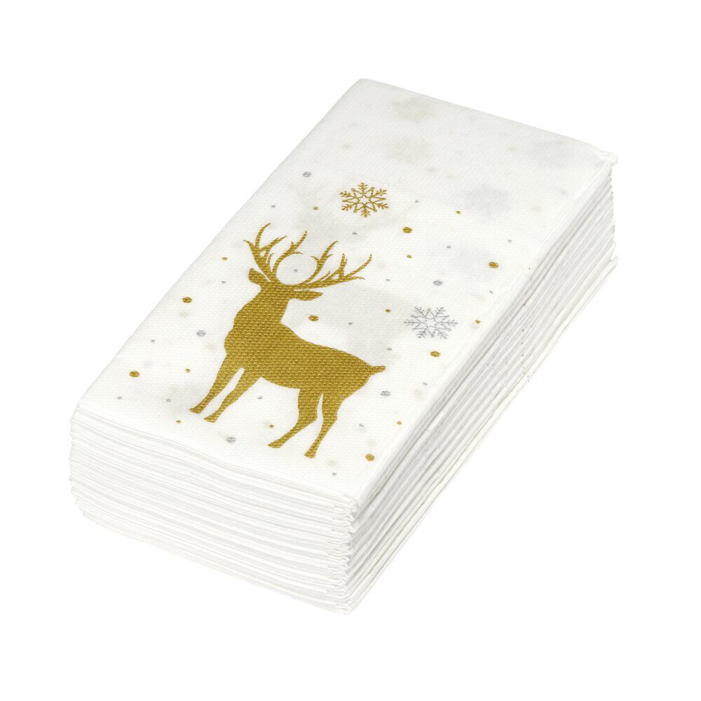 Serviette kangourou en papier motif flocon de neige x20