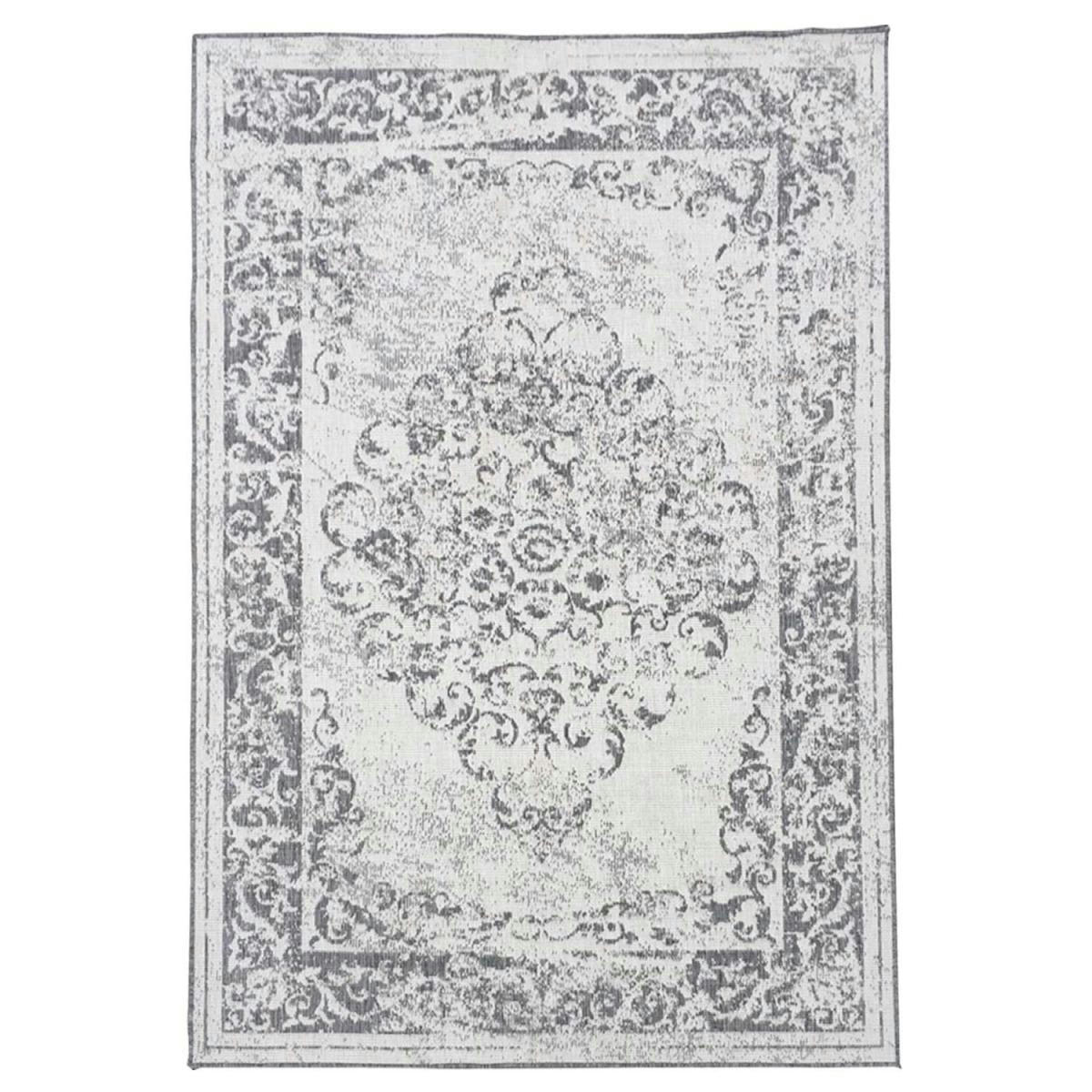 BC MEDAILLON REVERSIBLE - Tapis extérieur argent 160x230