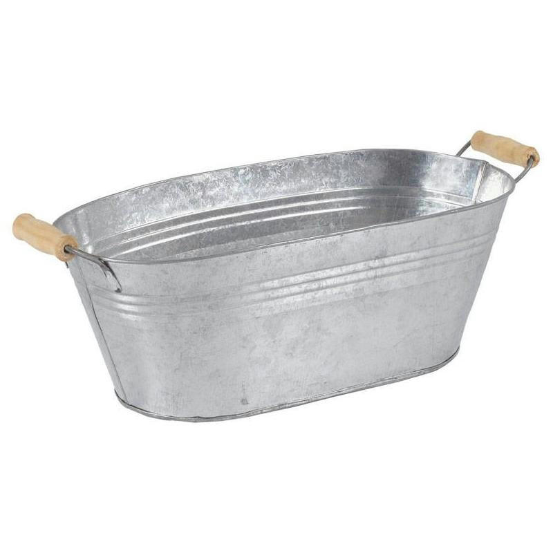 - Jardinière ovale zinc et bois