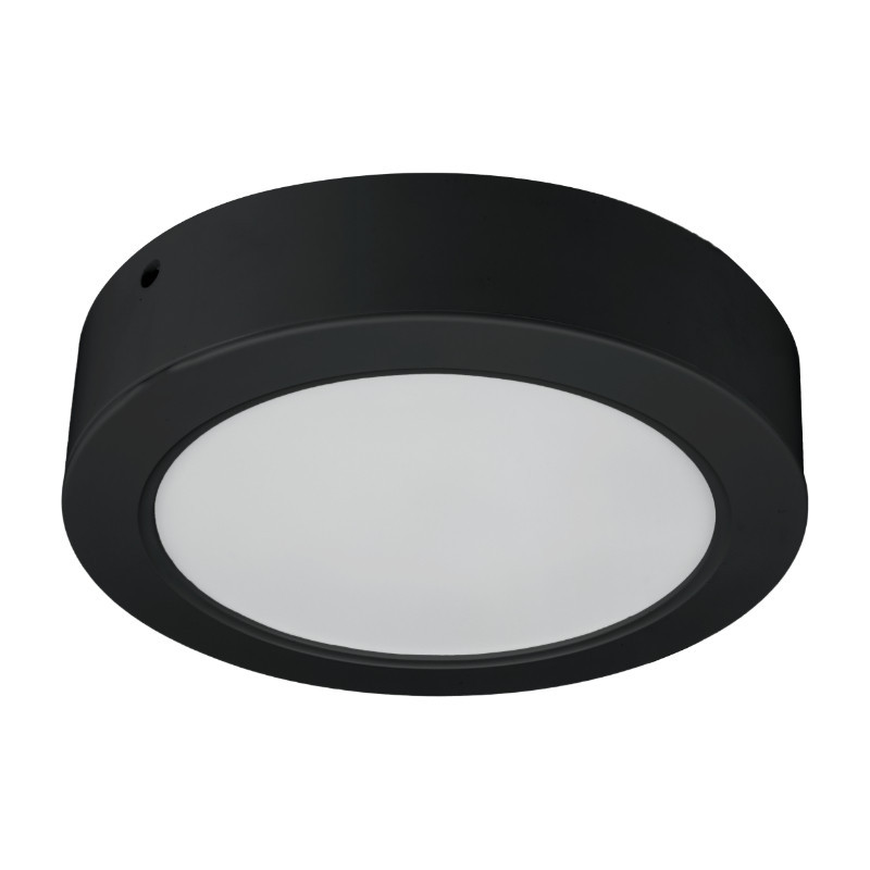 Plafon okrągły czarno-biały LED 1x18W 16,7cm 1900lm IP54 DPM