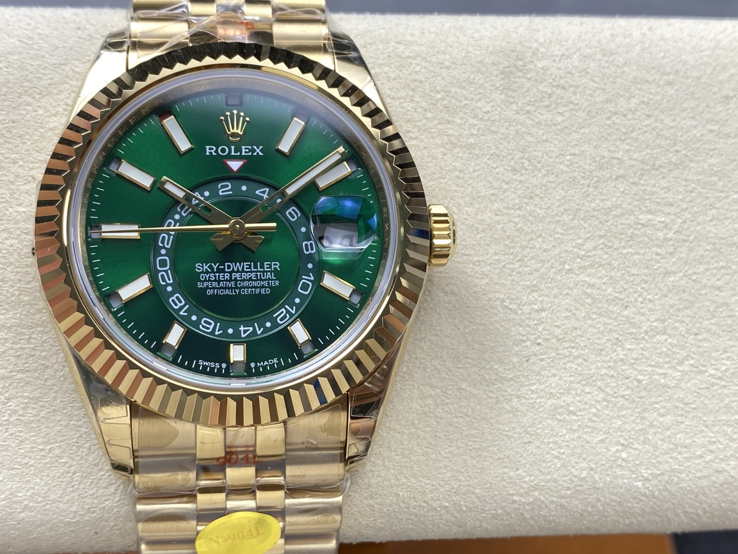 Rolex Sky-Dweller YG Plated Green Dial 42mm Jub Super Clone