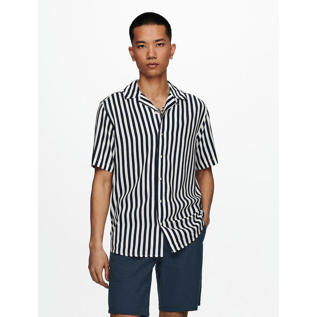 Chemisette rayée en viscose Wayne