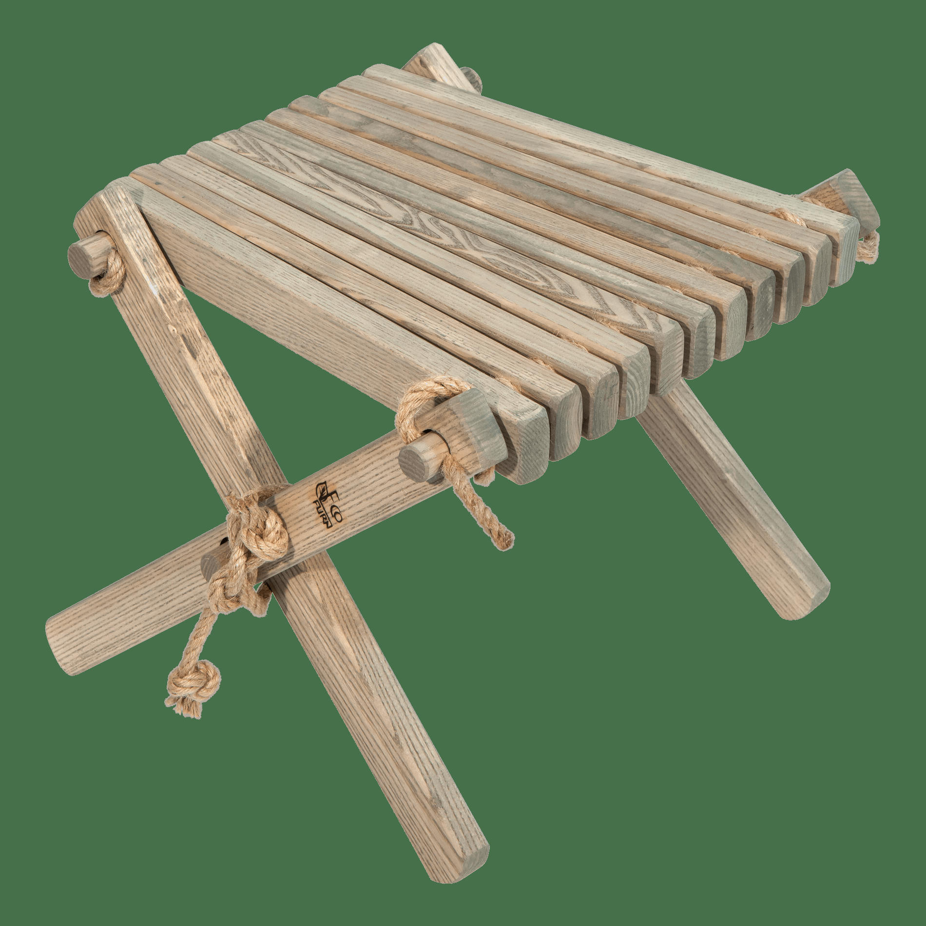 LILLI - Tablette d'appoint-repose-pied  frêne - gris huilé