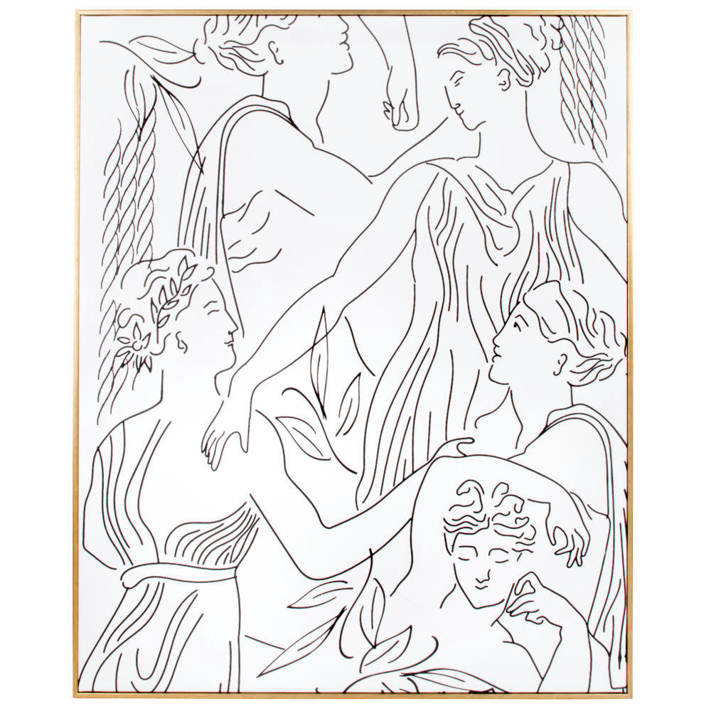 JOSEPHINE - Toile abstraite noire, blanche et dorée 57x70