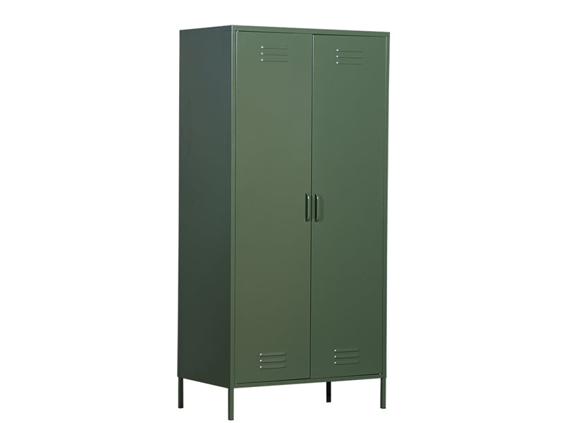 MaximaVida metalen kleding lockerkast Finn 90 x 50 x 185 cm olijfgroen - 4 schappen