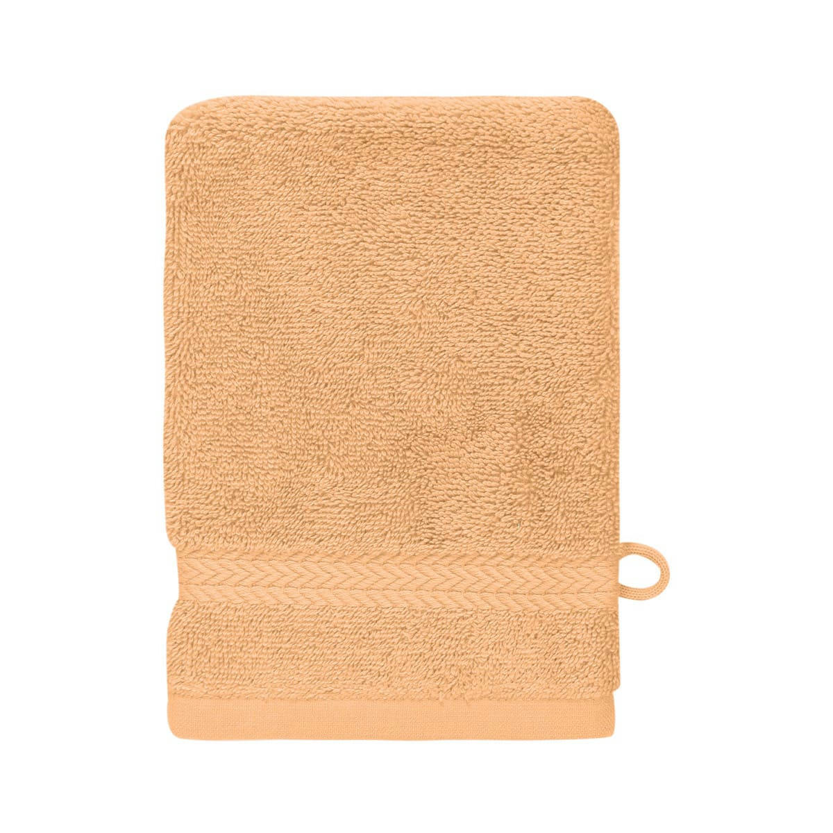 LUXURY - Lot de 3 gants de toilette 550gr/m²  pêche 16x22 cm