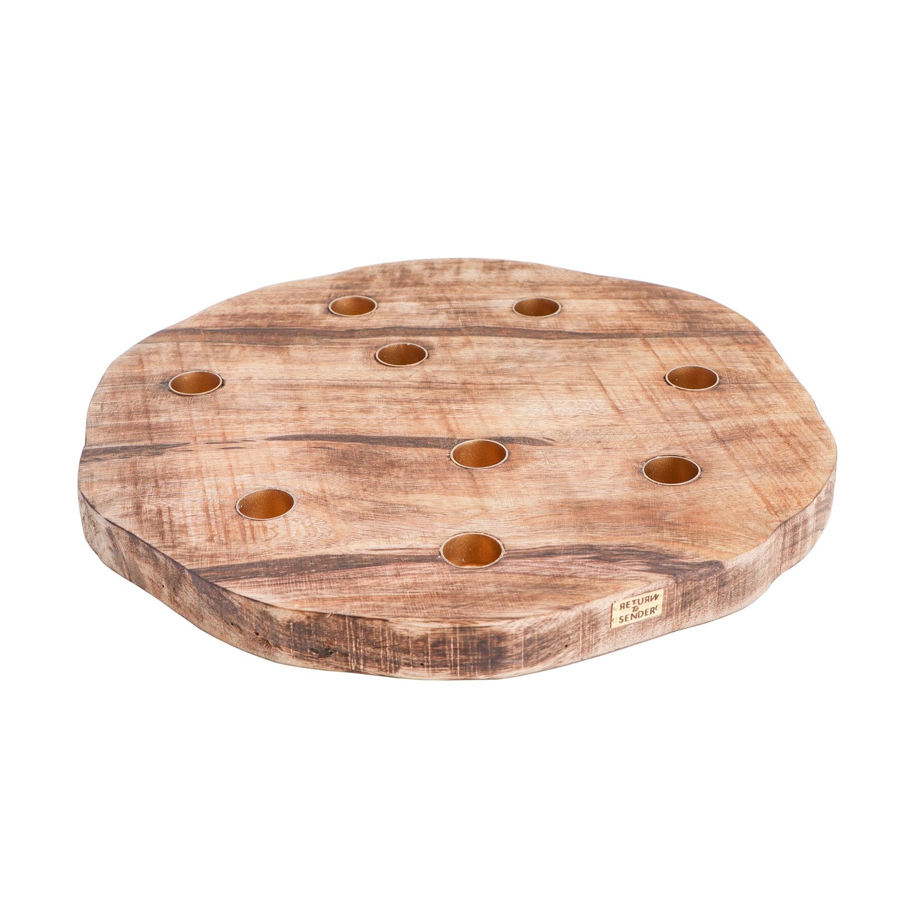 Return to Sender Kaarsenplank mangohout Ø 31 cm voor 9 kaarsen