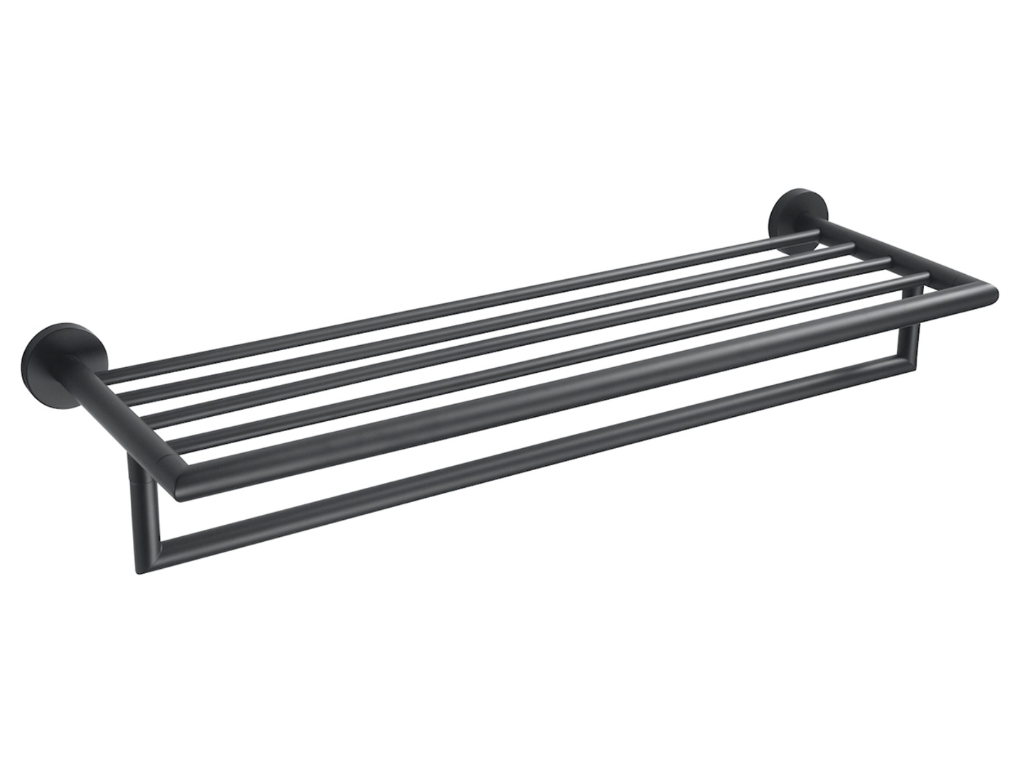 Półka na ręczniki z relingiem 60 cm czarny mat Stella Classic