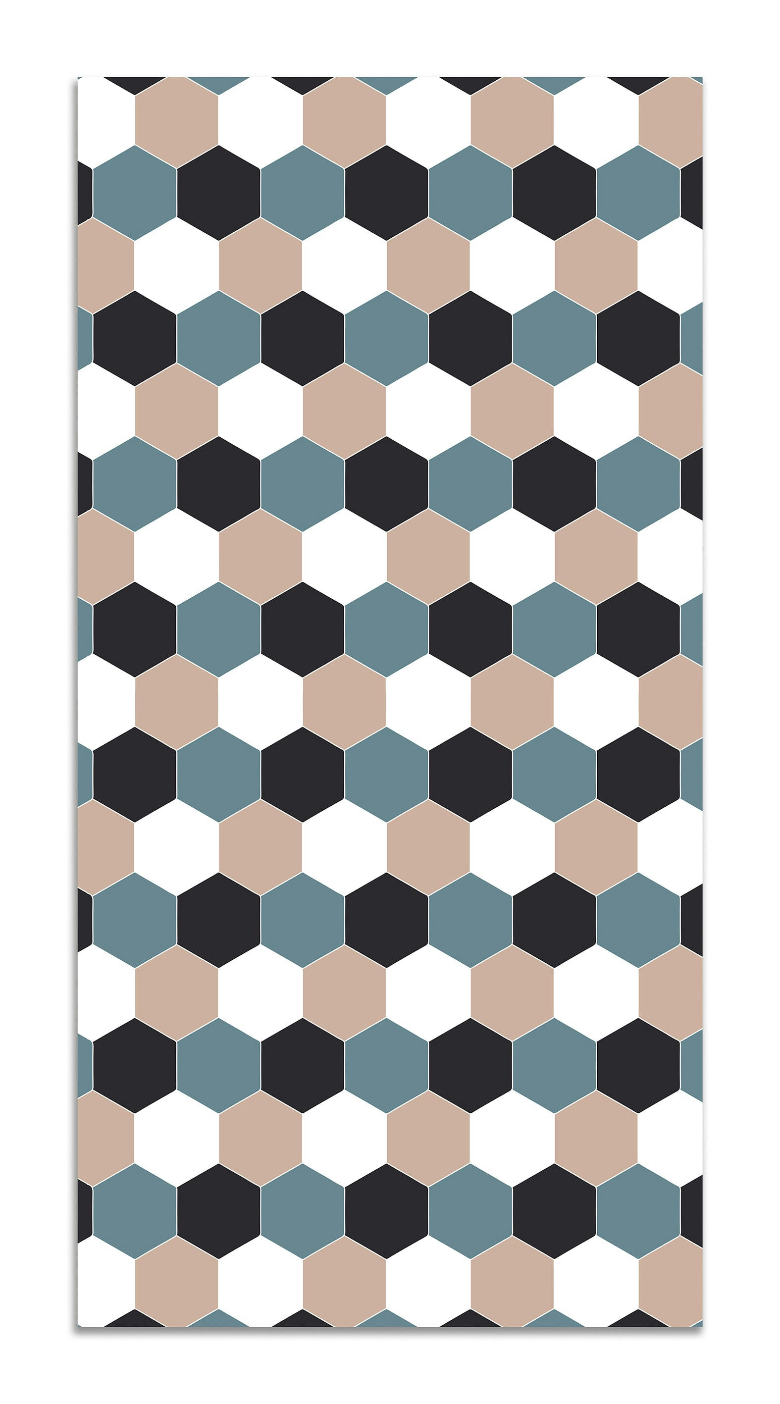 ALFOMBRAS MINIMALISTAS 2 - Tapis vinyle mosaïque hexagones de ton bleu 200x200cm