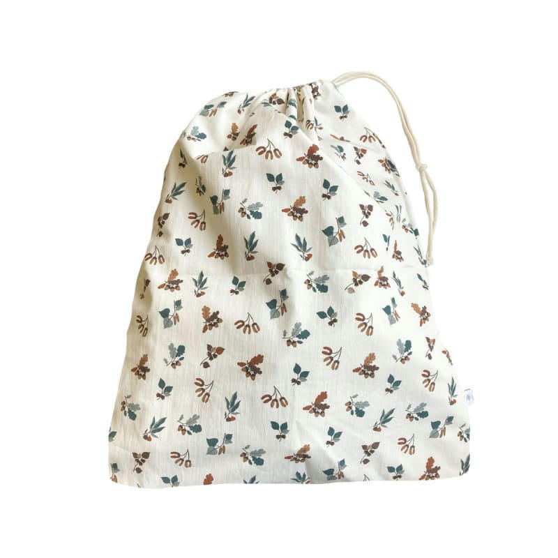 - Pochon en coton bio imprimé noisette