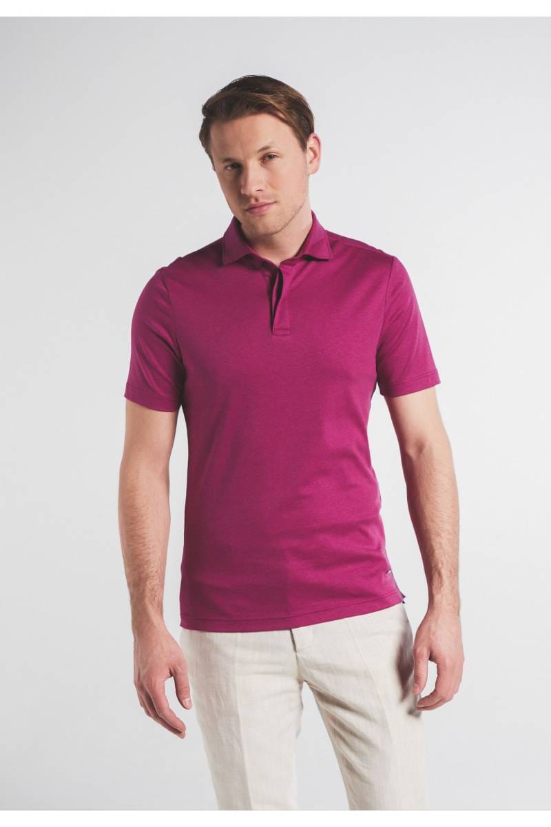 ETERNA 1863 Slim Fit Jerseyhemd rot, Einfarbig