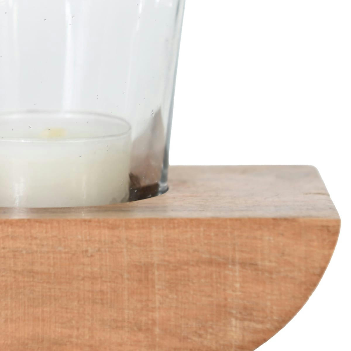 MYA - Photophore bois  naturel 12x8x3 cm