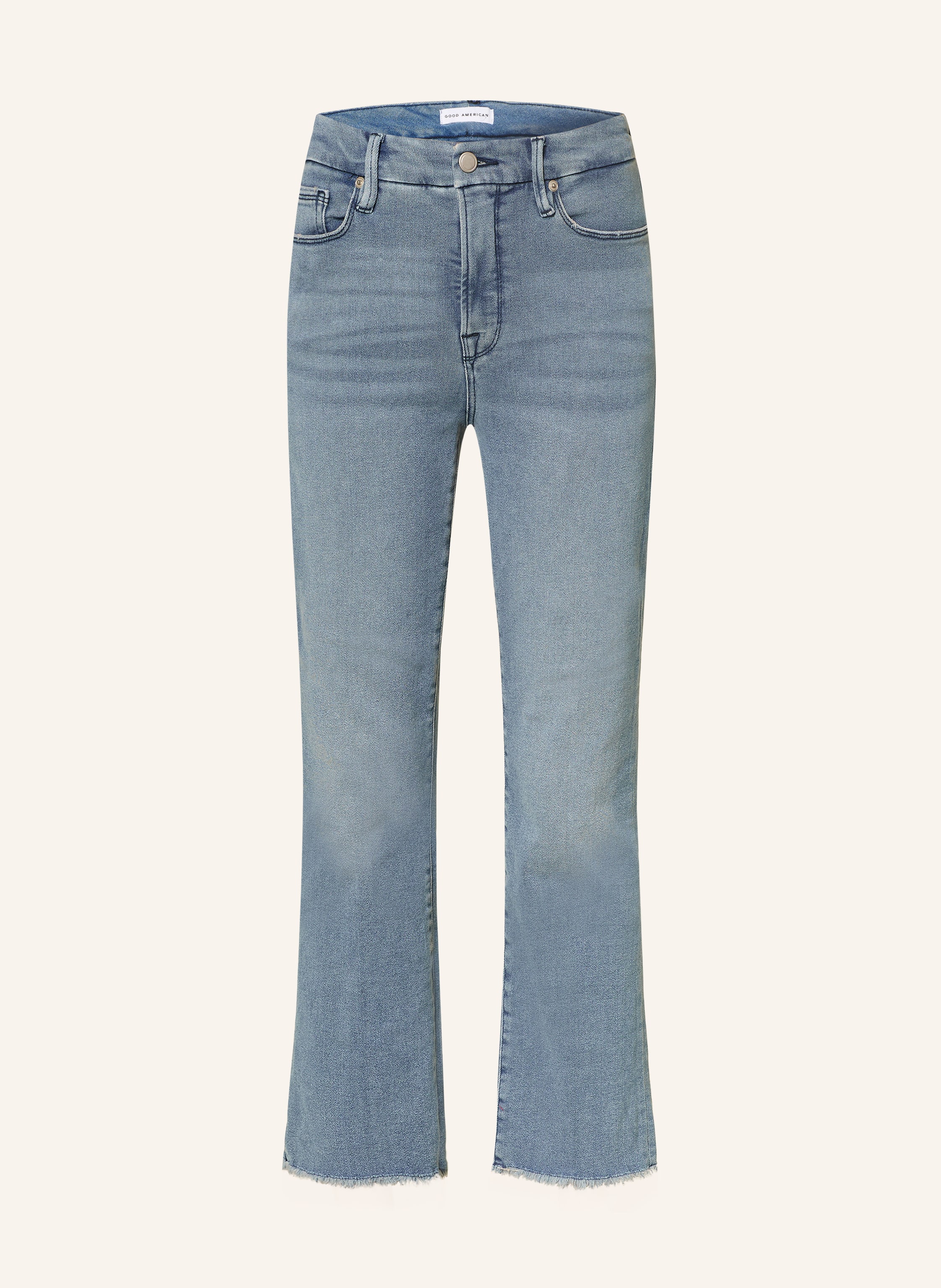 GOOD AMERICAN Cropped Jeans GOOD LEGS STRAIGHT SPLIT POCKETS