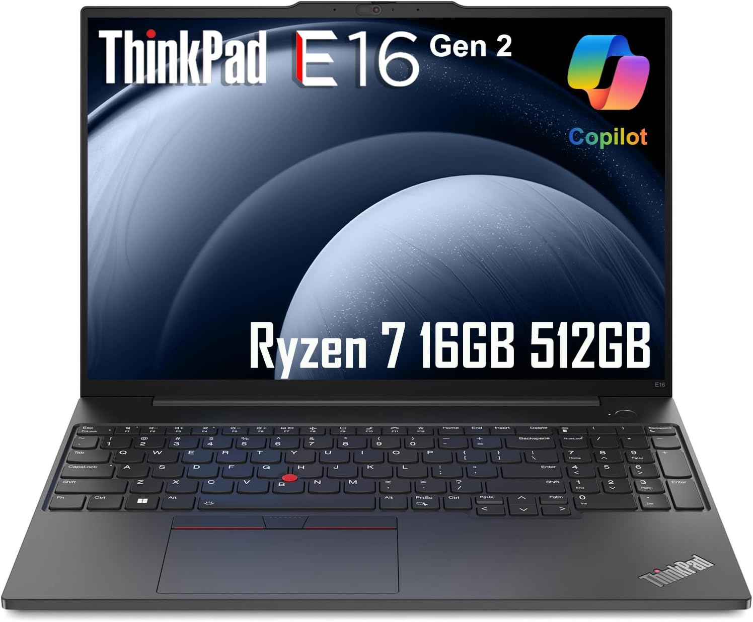 Lenovo ThinkPad E16 Gen 2 Business Laptop (16 FHD+ Anti-Glare  AMD Ryzen 7 7735U (> Intel i7-1355U)  16GB DDR5  512GB SSD) Backlit  Fingerprint  Wi-Fi  Ethernet  1080p Webcam  Win 11 Pro w/ Copilot