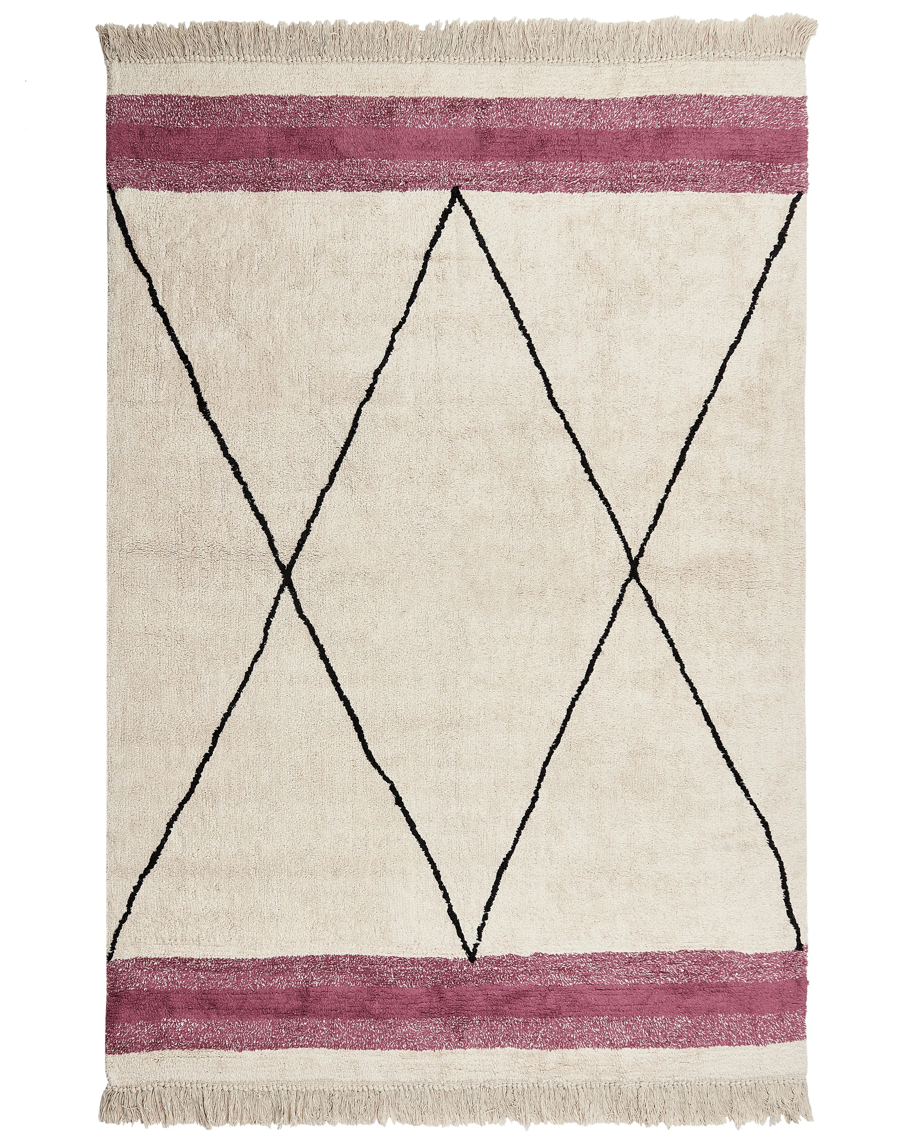 Rug AFSAR Light Beige 140 x 200 cm Cotton