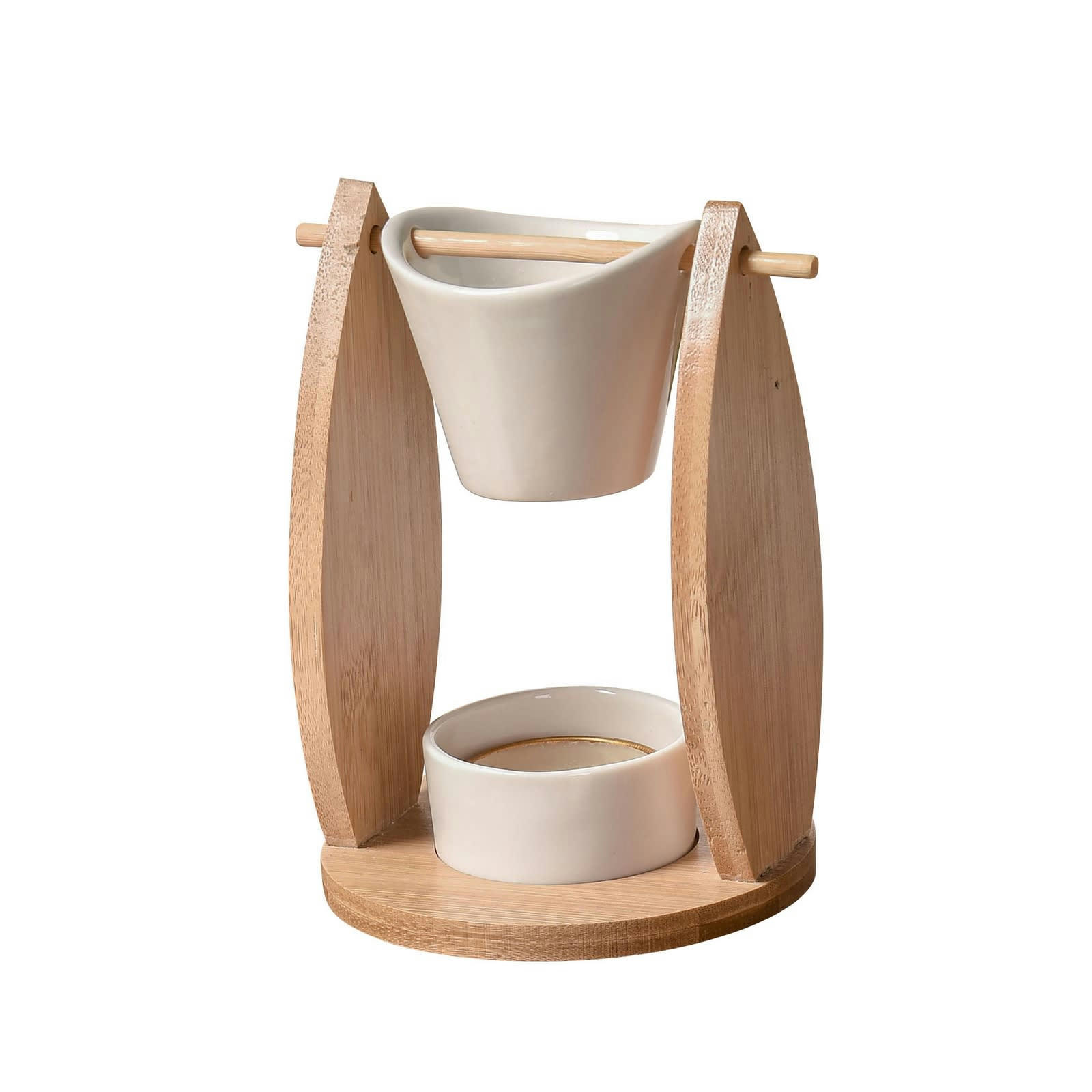 NATURÉA - Brûle parfum voile en céramique et bambou