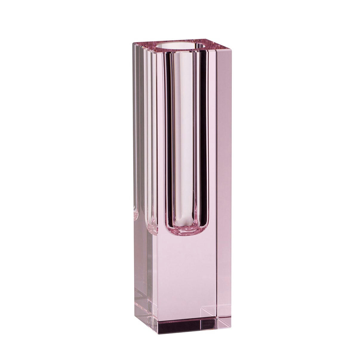 BLOCK - Vase en verre rose H18