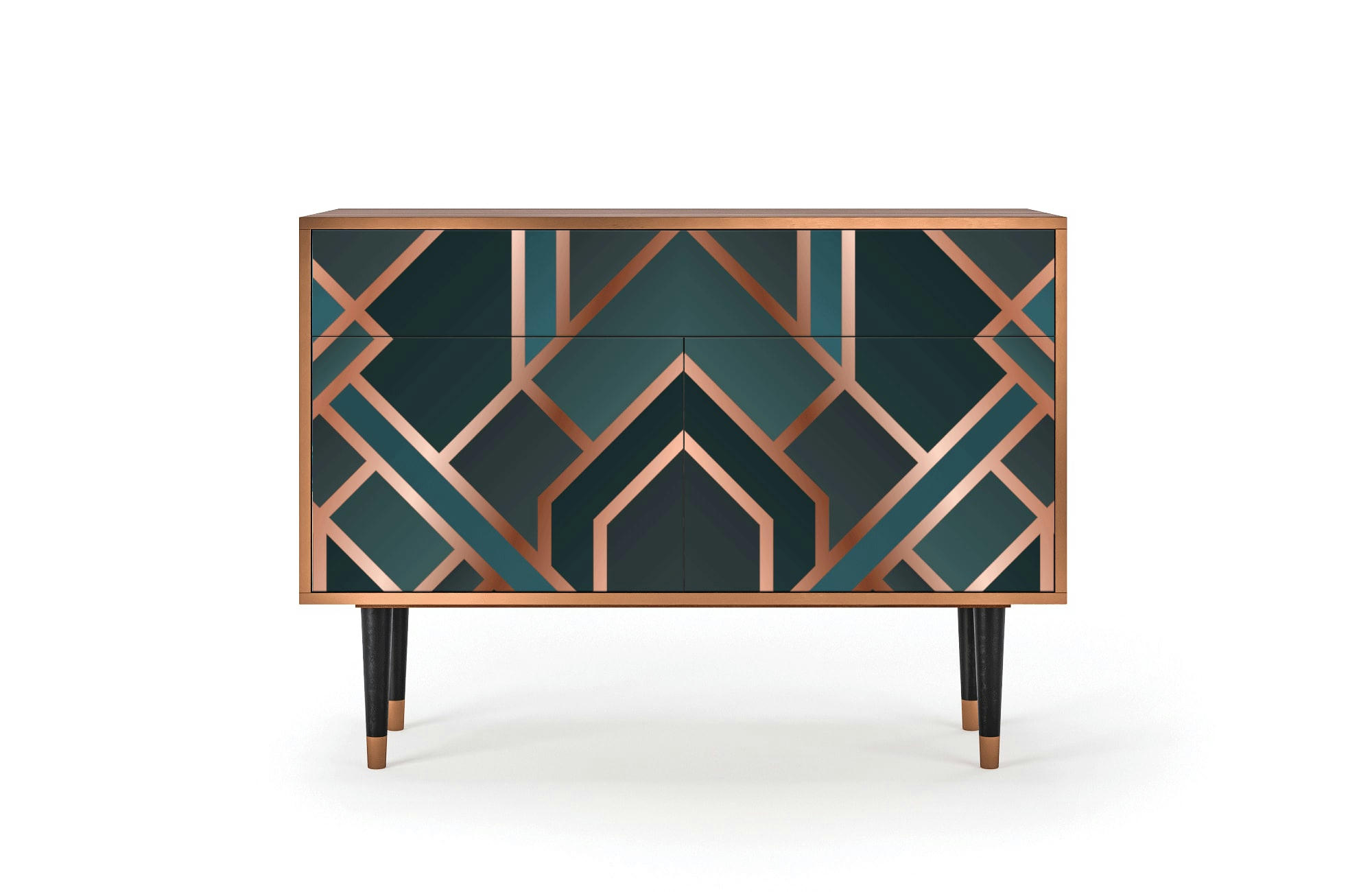BRONZE CROSSROAD - Buffet  bleu-vert 2 tiroirs et 2 portes L 115 cm