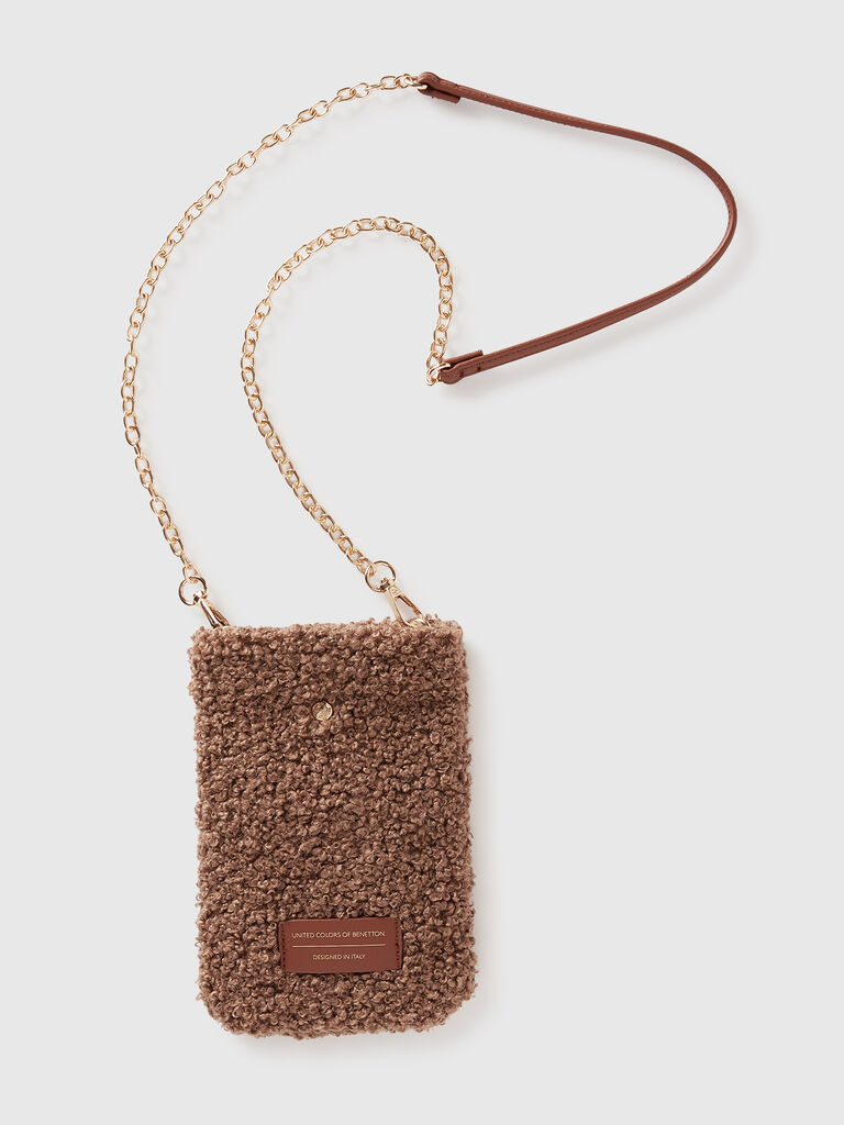 Faux fur cell phone holder