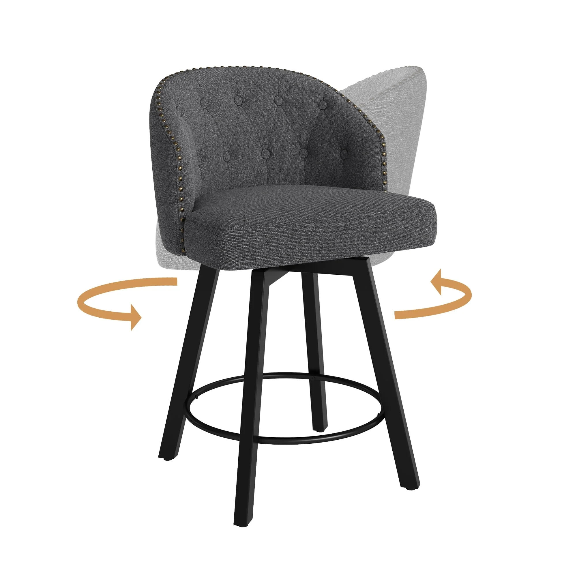 LUE BONA 26 Swivel Counter Height Bar Stools Upholstered Counter Stools - 26 H