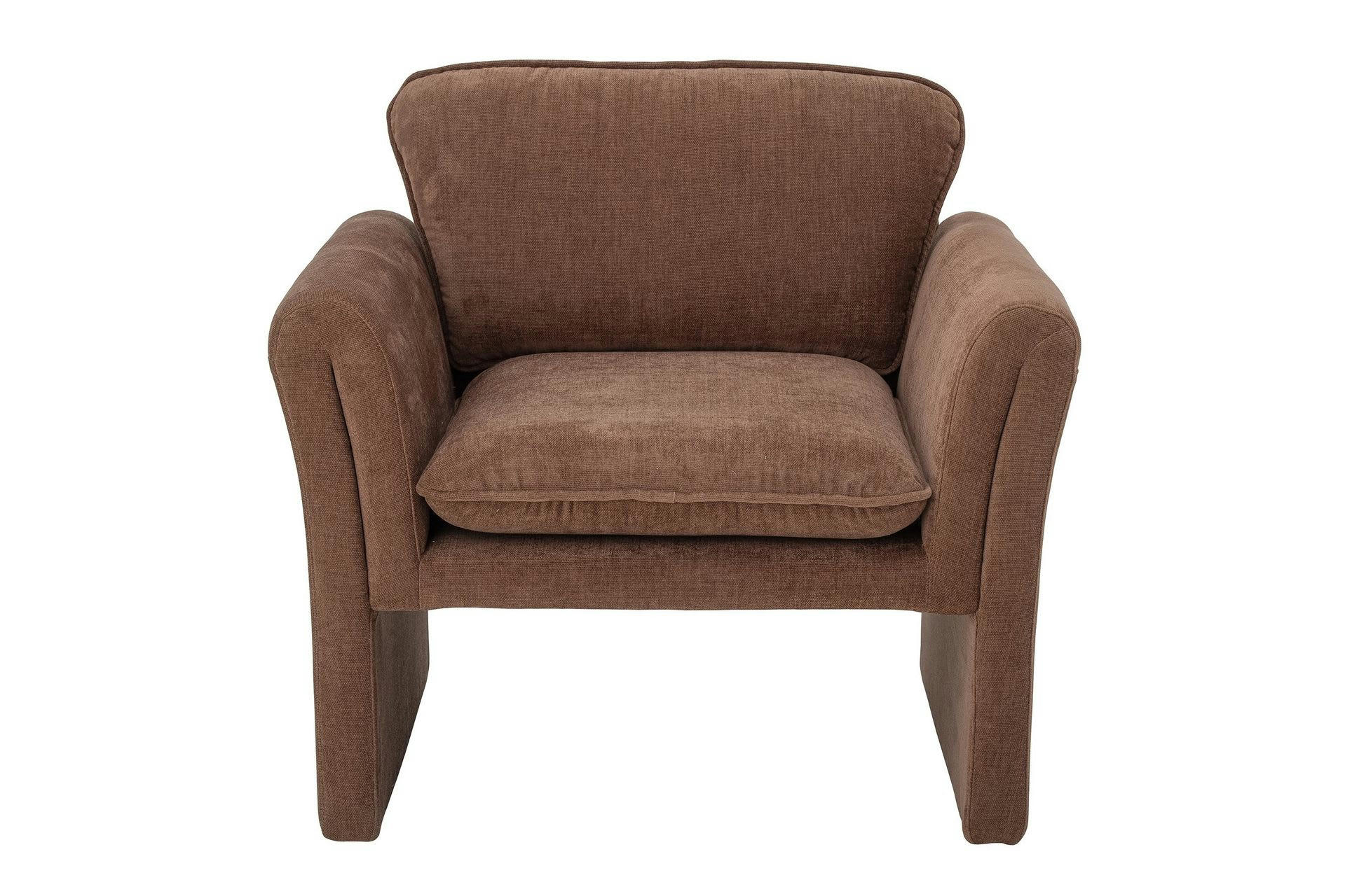 PASEO - Fauteuil en velour côtelé marron
