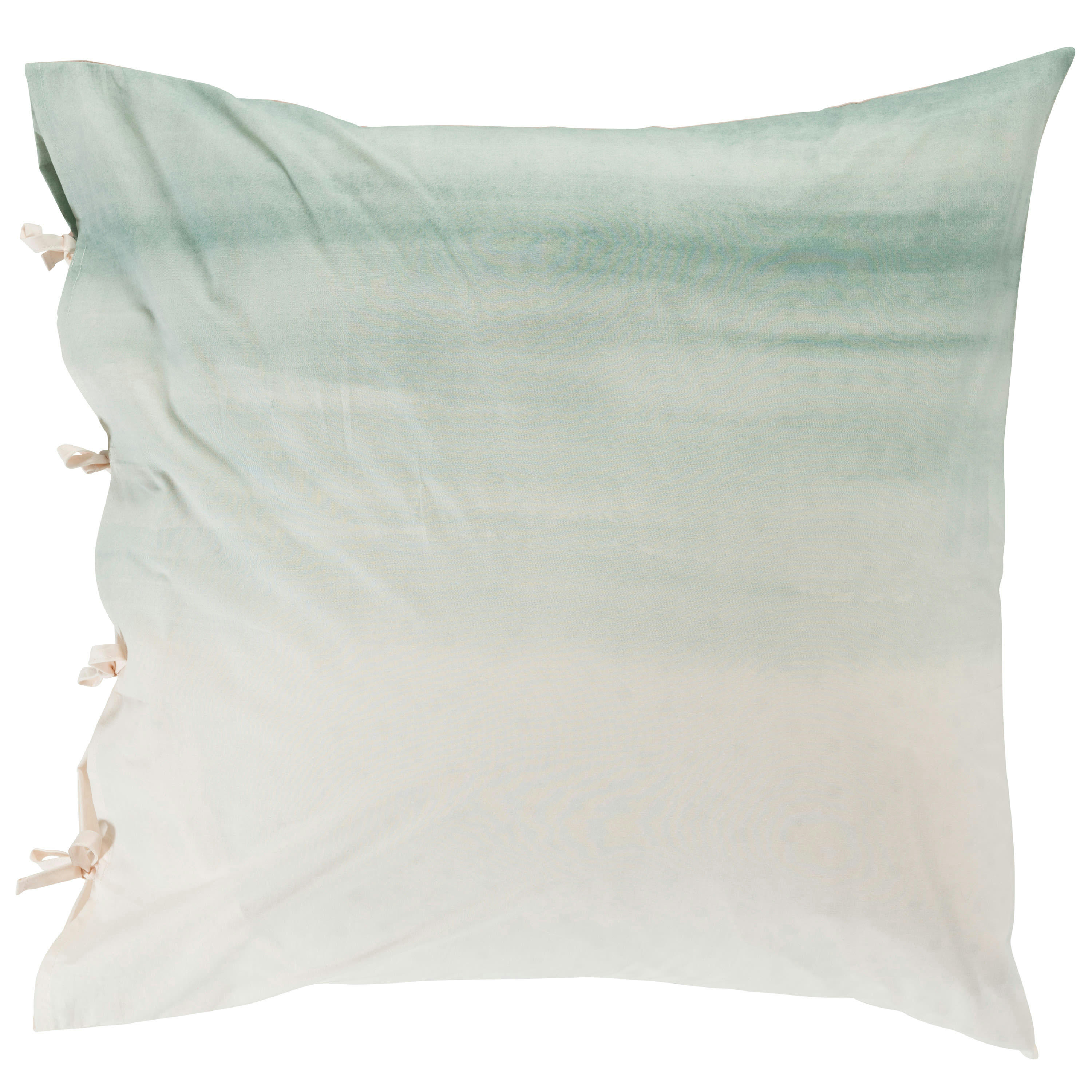 VIBRATION - Taie d'oreiller carrée percale de coton imprimé beige 64 x 64 cm