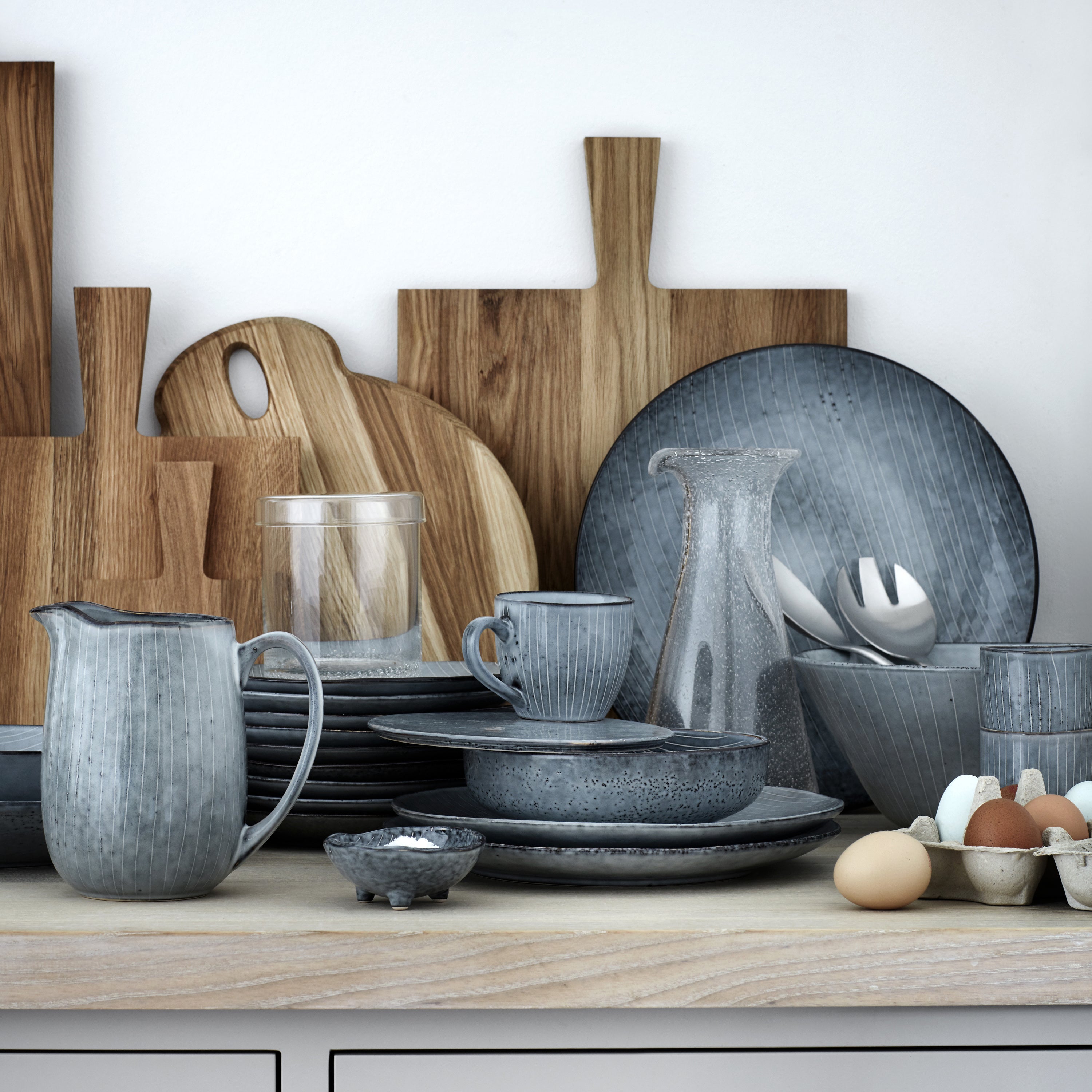 Broste Copenhagen Nordic Serviesset 12-delig - Blauwgrijs