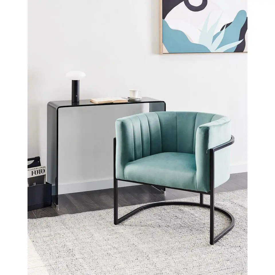 LARVIK II - Fauteuil - Mintgroen - Fluweel