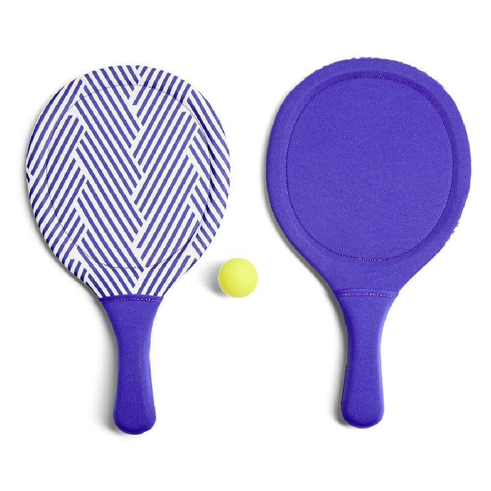 Raquette de plage x2   1 balle adulte plastique bleu