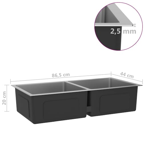 NNEVL Handmade Kitchen Sink Stainless Steel