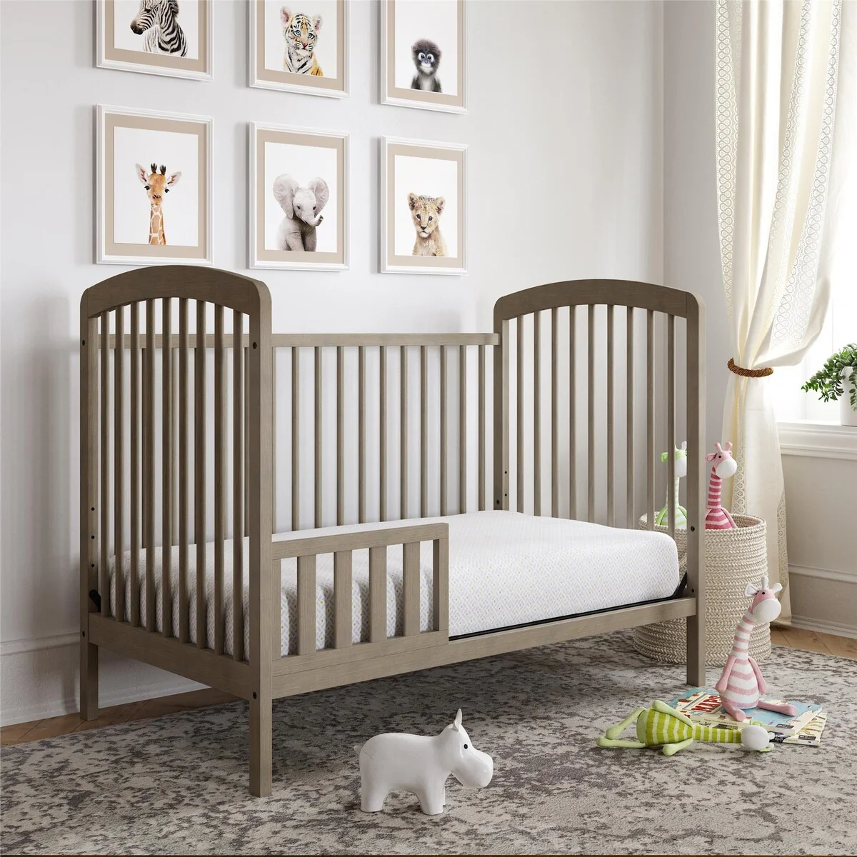 Little Seeds Sierra Ridge Ashton Grey Toddler Bed Nursery Guard Rail