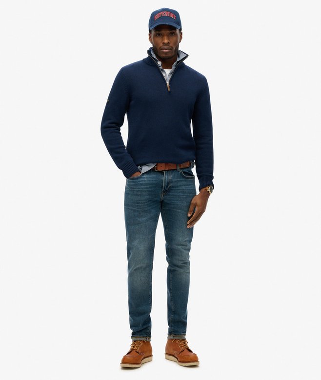 Cotton Classics Half-Zip Knitted Jumper