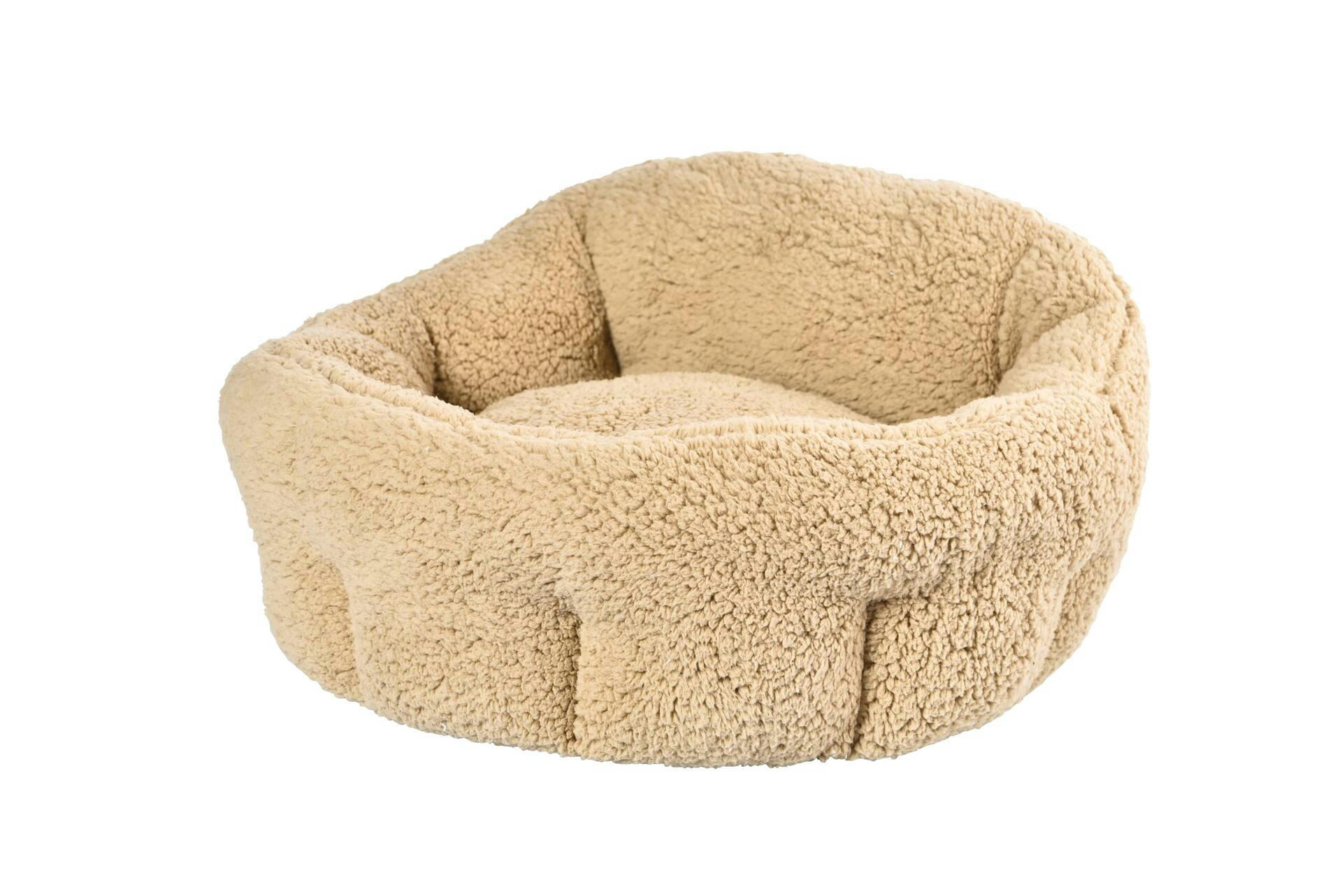 Cat Craft Anti-Slip Sherpa Calming Memory Foam Pet Bed, Washable, 20-in x 17-in, Beige